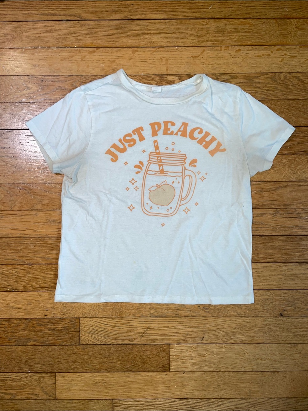 Just Peachy Cream Crop Top - Women's Graphic Tee